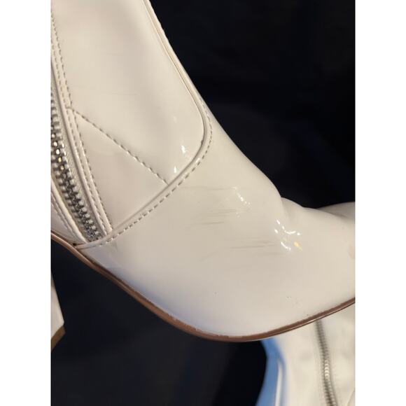 Women’s Steve Madden Taryn Faux Leather White Mid-Calf Boots Booties Shoes, 7 M - Picture 4 of 7